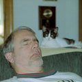 Dad Asleep and Aunt Lindas Cat